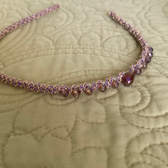 New Elegant 3 Purple and Silver Headband Set - Picture 3 of 5